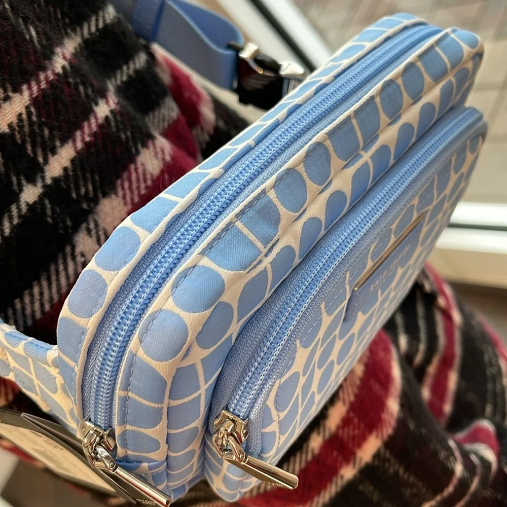 Kate Spade Noel Jacquard Belt Bag Astral Blue NWT